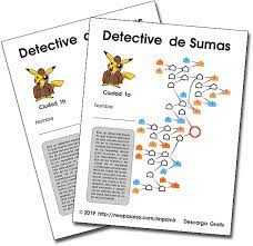 Maletines y disfraces de oficios y profesiones. Juegos Matematicos De Detective Pikachu Acertijo De Sumas Y Restas Para Imprimir Juegos Matematicos De Fracciones Juegos De Matematicas Juegos De Divisiones