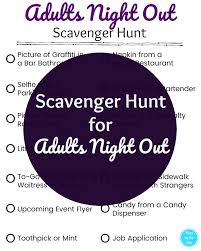 The around town scavenger hunt is played in your city center or neighborhood. Printable Adults Night Out Scavenger Hunt Clues For Weekend Fun
