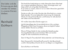 Traueranzeigen von Reinhold Eichhorn
