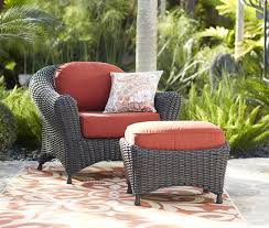 Martha Stewart Living Lake Adela Weathered Gray Patio Lounge Chair And Ottoman Set With Surf Cus Patio Lounge Chairs Outdoor Seating Set Outdoor Furniture Sets