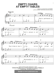 Empty chairs at empty tables sheet music pdf. Empty Chairs At Empty Tables Les Miserables Von C Schonberg Auf Musicaneo