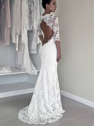 Top angebote auf brautkleider vintage und hochzeitskleider spitze. Lang Mermaid Ruckenfrei Spitze Weiss Hochzeitskleid Mit Halbarm Dresstells Com