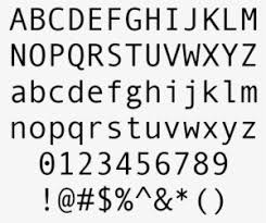 A font is the combination of typeface, size, weight, slope, and style to make up a printable or displayable set of characters. Sans Serif Monospace Andale Mono Example Didot Bold Alphabet Fonts Png Image Transparent Png Free Download On Seekpng