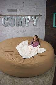 bean bag bed 8 foot xtreem oversized bean bag chair in twill tan khaki brown bean bag chair oversized bean bags bean bag bed