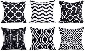 Black And White Accent Pillows Amazon Amazon Com Top Finel 100 Durable Canvas Square Decorative Throw Pillows Cushion C In 2020 Cushion Pillow Covers Outdoor Cushion Covers Decorative Throw Pillow Covers
