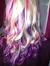 Pink And Blue Highlights In Brown Hair