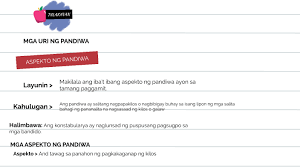 Mga pangalan ng tao, hayop, pook, bagay, pangyayari. Tatlong Aspekto Ng Pandiwa Halimbawa