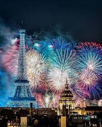 Paris 14 Juillet! Tour Eiffel feux d'artifice