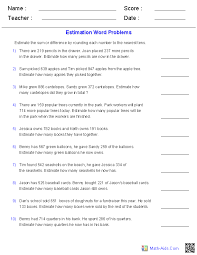 Our worksheets cover adding, subtracting and multiplying of fractions, and are great for students in elementary school. Estimation Worksheets Dynamically Created Estimation Worksheets For Teachers