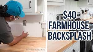 While your backsplash might stain, the materials it. How To Install Beadboard Backsplash Cheap Farmhouse Backsplash Farmhouse Kitchen Diy Youtube