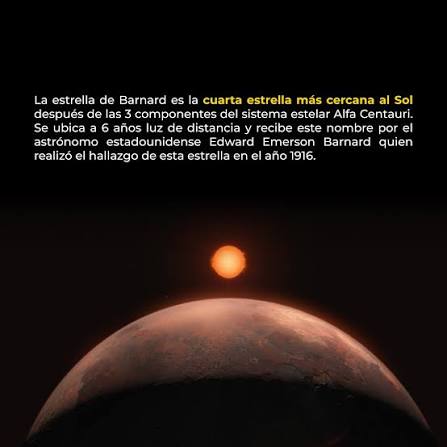 ✨☀ La Estrella de Barnard lleva este nombre por Edward Emerson Barnard,  astrónomo responsable de su descubrimiento en el año 1916, la cual se  estima que es aún más antigua que el