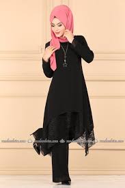 Modaselvim Kombin Gupur Detayli Sifon Takim 3052ab368 Siyah With Images Hijab Dress Indian Designer Wear Dress Patterns
