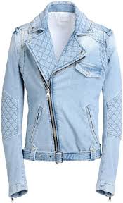Balmain Blue Stretch Denim Moto Jacket Denim Outerwear Jackets Denim Jacket Men