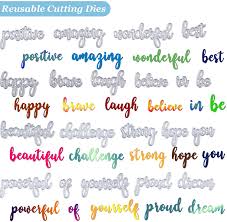 Sharing cardmaking life hacks for die cutting to make it easier! Buy 20 Pieces Inspirational Cutting Dies Metal Cutting Dies Carbon Steel Embossing Script Die Stencils Positive Word Die Template For Diy Scrapbook Card Making Craft Supplies Online In Vietnam B08tlw3wlb