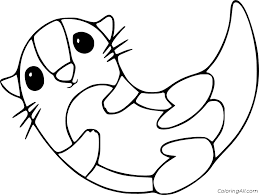Print the following two pages on heavy paper and cut out the animals. Cute Cartoon Baby Otter Coloring Page Coloringall