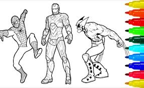Wolverine 37 superheroes printable coloring pages. Superheroes All Super Coloring Spiderman Thor Hulk Flash Iron Man Captain America Wolverine Cute766