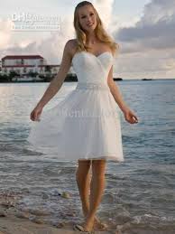 Informal Wedding Dress Summer Sweetheart A Line White Chiffon Beaded Short Beach W Short Wedding Dress Beach Wedding Dresses Strapless Tea Length Wedding Dress