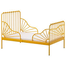 Ikea Minnen Ext Bed Frame With Slatted Bed Base Yellow Bedding Yellow Headboard Ikea Bed
