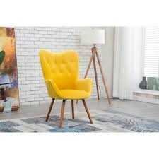 roundhill doarnin contemporary silky velvet tufted button back accent chair yellow walmart com yellow accent chairs yellow chair living room accent chairs