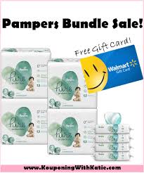 If you opt for a gift card, walmart is one of the choices. Hot Walmart Pampers Pure 4pk Diapers 4pk Wipes Free 10 Gift Card Bundle Kouponing With Katie