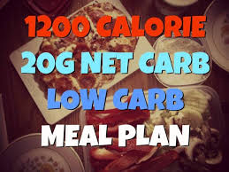 1200 calorie 20g net carb one week low carb meal plan in