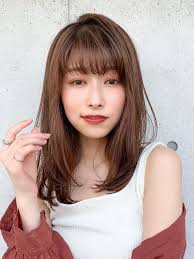 レイヤーカット 小顔ヘア デジタルパーマ ミディアム agnos 青山 杉山 美羽 agnos青山 602661 hair デジタルパーマ 小顔 ヘア ミディアムヘア