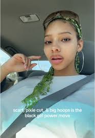 Pixie Cut with A Scarf