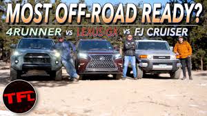 Easily compare pricing, fuel economy, cost of ownership, performance specs, safety features, warranties, images and more with the compare compare cars hello. Toyota S Best Off Road Suv Is Toyota 4runner Trd Pro Vs Fj Cruiser Vs Lexus Gx Shootout Youtube