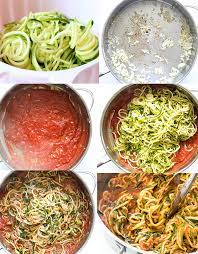 To make the sauce, add in more butter, some cream, and grated parmesan or pecorino romano cheese before tossing the whole lot with cooked fettuccine pasta and finishing it with basil. Zucchini Pasta With Tomato Sauce Chef Savvy Chef Savvy