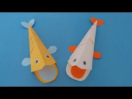 Kagittan Balik Nasil Yapilir Youtube Paper Fish Fish Paper Craft Paper Crafts For Kids
