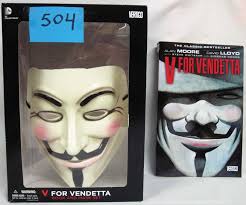 Considering v wears a guy fawkes mask and the many references to the gun powder plot, it's not surprising to learn producers wanted v for vendetta to be released on. Book Mask Set Vertigo Dc Collectible V For Vendetta Mask Trade Paperback