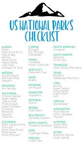 National Park Checklist Jpg National Parks Trip Places To Travel Us National Parks