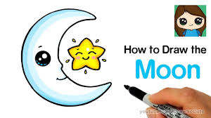 How To Draw The Moon And A Star Easy Cute Cute Drawings Cute Girl Drawing Planner Doodles