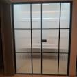 Hinged Black sleek profile glass door, For Office at