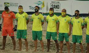 Seleção brasileira de futebol de areia raiz se preparando para o primeiro . Brasil Pega Tunisia No Mundial De Futebol De Areia Raiz