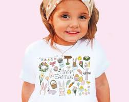 Easter Shirt Easter Doodles Little Things Favorites Spring Shirts Toddler  Happy Easter Shirts Baby Chick Bunny Flower Easter Kids Shirt Gift
