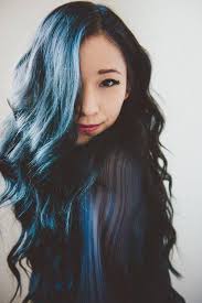 < blue hair on black women | fyeahnoserings:br br girl with nose ring, lip piercing amp wavy. Dark Blue Haired Cartoon Characters
