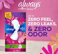 Always Infinity Feminine Pads for Women, Heavy, with wings, Unscented Size 2