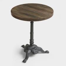 Metal And Wood Bistro Accent Table Black Brown By World Market In 2020 Bistro Table Outdoor Patio Furniture Sets Accent Table