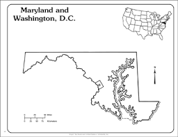 Maryland And Washington D C State Outline Map Printable Maps