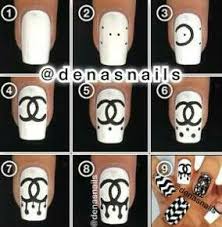 I Wouldn T Do The Chanel Symbol But It Shows You How To Do The Dripping Effect Chanel Nail Art Chanel Nails Design Chanel Nails