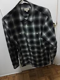 Black And Grey Flannel Shirt Club Monaco Gray White Black Shadow Plaid Flannel Shirt Size M 45 Plaid Flannel Shirt Plaid Flannel Black Shadow