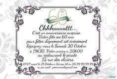 Invitation Anniversaire Surprise 60 Ans Modele Invitation Anniversaire Invitation Anniversaire Texte Invitation Anniversaire