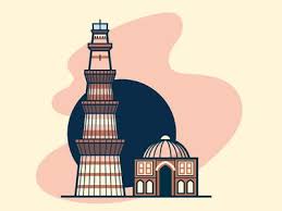 Delhi S Qutb Minar Cityscape Imagery Painting