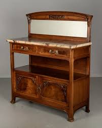Worn — this vintage item has visible damages, defects, or small missing parts. French Art Nouveau Sideboard With Mirror Sideboard With Mirror French Art Art Nouveau