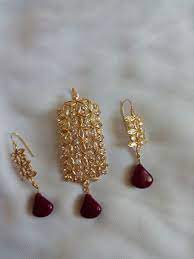 18 kt gold rate 1gm = ₹{{value}} 22 kt gold rate 1gm = ₹{{value}} 24 kt gold rate 1gm = ₹{{value}} brands currency selector gold rate. Light Weight Pendant Set Studded With Czs And Ruby Drops From Anitha Gold Jewellery Located In Gold Earrings Designs Gold Jewelry Outfits Gold Pendant Jewelry