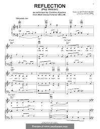 Reflection From Disney S Mulan By M Wilder Sheet Music On Musicaneo