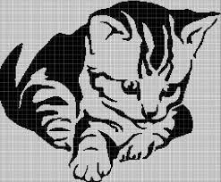 Black And White Silhouette Cross Stitch Patterns Little Cat Silhouette Cross Stitch Pattern In Pdf Cat Cross Stitches Crochet Cat Cat Cross Stitch Pattern