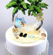 6 Artisan Handmade Beach Wedding Cake Topper Your Colors Personalized Honeymoon Hammock Base Beach Wedding Cake Toppers Beach Wedding Cake Wedding Cake Toppers