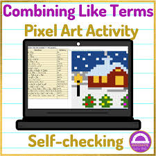 Combining Like Terms Worksheet Pixel Art Activity Google Sheets Like Terms Combining Like Terms Pixel Art